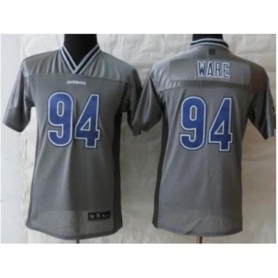 Youth Nike Dallas Cowboys 94 DeMarcus Ware Grey Vapor Elite NFL Jerseys