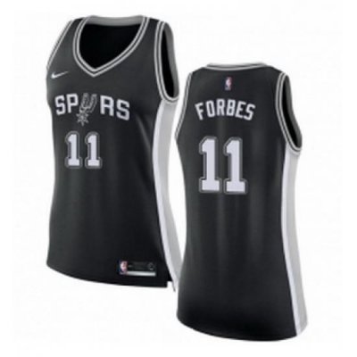 Womens Nike San Antonio Spurs 11 Bryn Forbes Swingman Black NBA Jersey Icon Edition