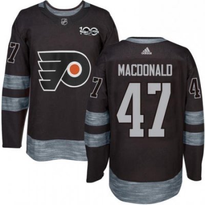 Mens Adidas Philadelphia Flyers 47 Andrew MacDonald Premier Black 1917 2017 100th Anniversary NHL Jersey