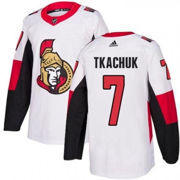 Youth Adidas Ottawa Senators 7 Brady Tkachuk Authentic White Away NHL Jersey