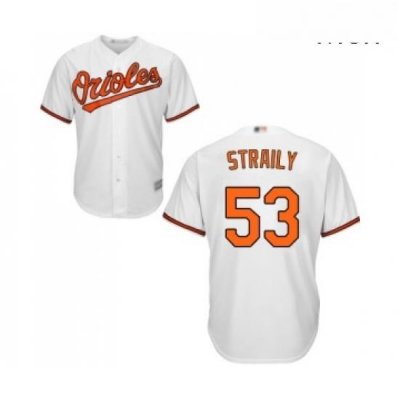 Mens Baltimore Orioles 53 Dan Straily Replica White Home Cool Base Baseball Jersey