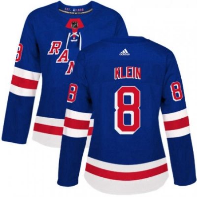 Womens Adidas New York Rangers 8 Kevin Klein Premier Royal Blue Home NHL Jersey