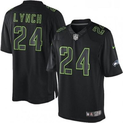 Youth Nike Seattle SeahaWks 24 MarshaWn Lynch Limited Black Impact NFL Jersey