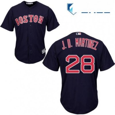 Youth Majestic Boston Red Sox 28 J D Martinez Replica Navy Blue Alternate Road Cool Base MLB Jersey