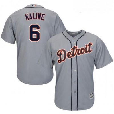 Youth Majestic Detroit Tigers 6 Al Kaline Authentic Grey Road Cool Base MLB Jersey