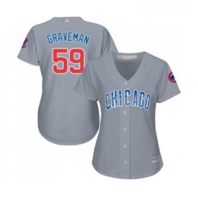 Womens Chicago Cubs 59 Kendall Graveman Authentic Grey Road Baseball Jersey