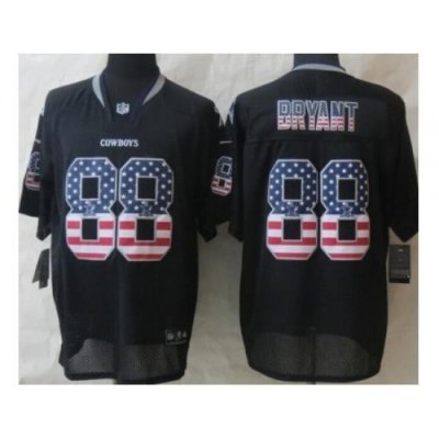 Nike Dallas CoWboys 88 Dez Bryant Black Elite USA Flag Fashion NFL Jersey