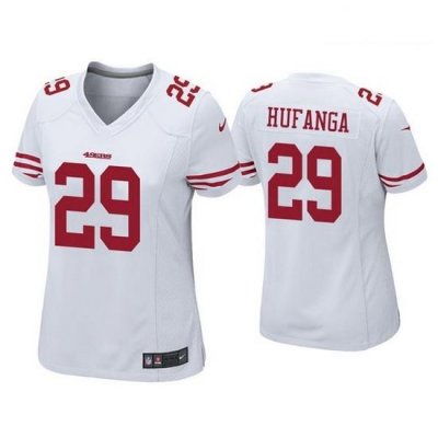 Women San Francisco 49ers 29 Talanoa Hufanga White Jersey