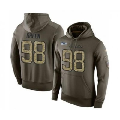 Football Mens Seattle Seahawks 98 Rasheem Green Salute To Service Pullover Hoodie