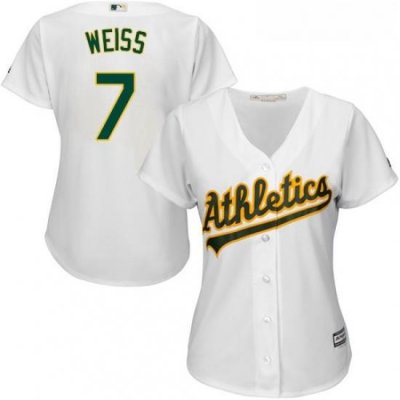 Womens Majestic Oakland Athletics 7 Walt Weiss Authentic White Home Cool Base MLB Jersey