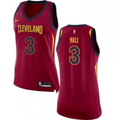 Womens Nike Cleveland Cavaliers 3 George Hill Authentic Maroon NBA Jersey Icon Edition