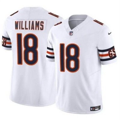 Men Chicago Bears 18 Caleb Williams White 2024 Draft F U S E  Vapor Stitched Football Jersey