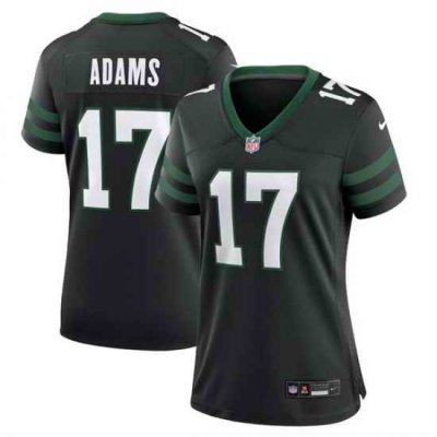 Women New York Jets 17 Davante Adams Black Stitched Jersey