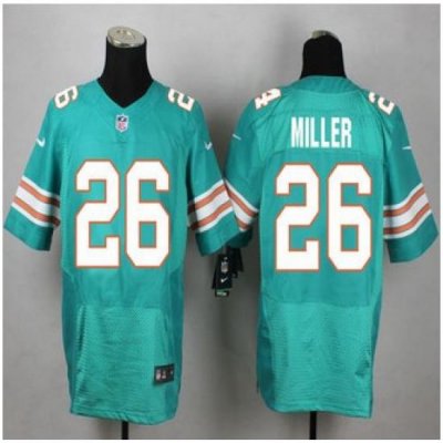 New Miami Dolphins #26 Lamar Miller Aqua Green Alternate Mens Stitched NFL Elite Jersey