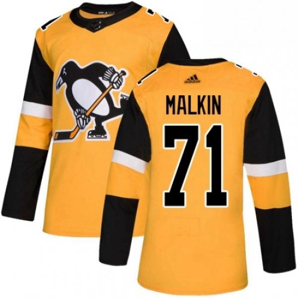 Mens Adidas Pittsburgh Penguins 71 Evgeni Malkin Premier Gold Alternate NHL Jersey