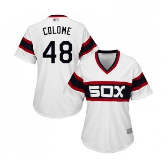 Womens Chicago White Sox 48 Alex Colome Replica White 2013 Alternate Home Cool Base Baseball Jersey