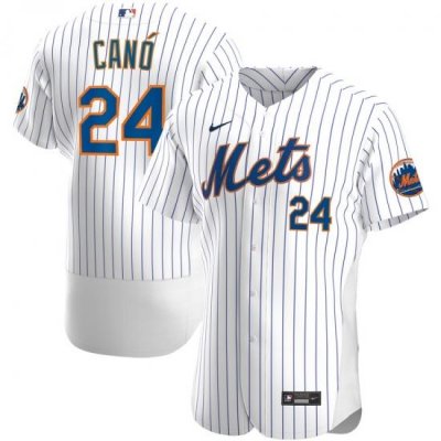 Men NeW York Mets 24 Robinson Cano Men Nike White Home 2020 Flex Base Player MLB Jersey