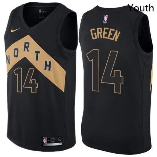 Youth Nike Toronto Raptors 14 Danny Green Swingman Black NBA Jersey City Edition