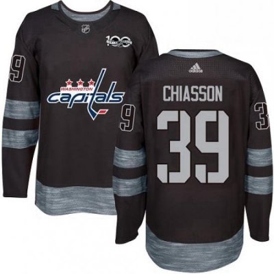 Mens Adidas Washington Capitals 39 Alex Chiasson Premier Black 1917 2017 100th Anniversary NHL Jersey