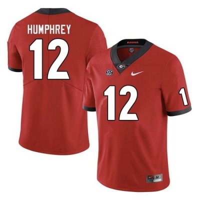 Men #12 Julian Humphrey Georgia Bulldogs College Football Jerseys Sale-Red