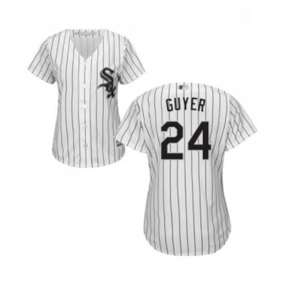 Womens Chicago White Sox 24 Brandon Guyer Replica White Home Cool Base Baseball Jersey