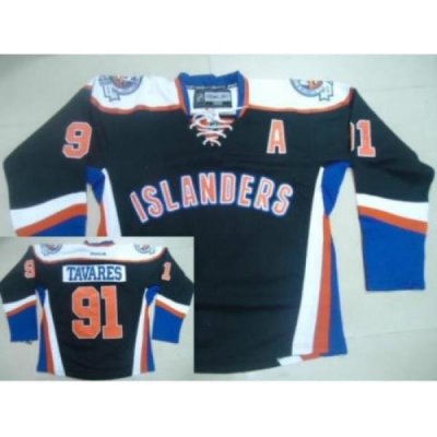 New York Islanders 91 John Tavares 2012 Black Third Jersey