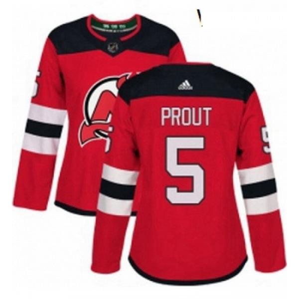 Womens Adidas New Jersey Devils 5 Dalton Prout Authentic Red Home NHL Jersey