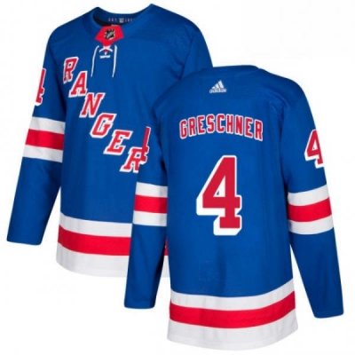 Mens Adidas New York Rangers 4 Ron Greschner Authentic Royal Blue Home NHL Jersey