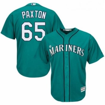 Youth Majestic Seattle Mariners 65 James Paxton Replica Teal Green Alternate Cool Base MLB Jersey