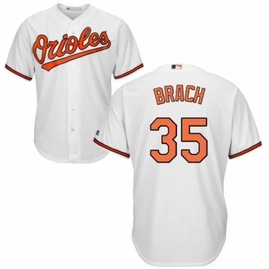 Youth Majestic Baltimore Orioles 35 Brad Brach Replica White Home Cool Base MLB Jersey