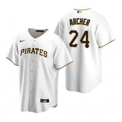 Mens Nike Pittsburgh Pirates 24 Chris Archer White Home Stitched Baseball Jersey