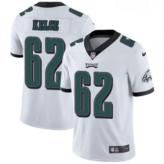 Mens Nike Philadelphia Eagles 62 Jason Kelce White Vapor Untouchable Limited Player NFL Jersey