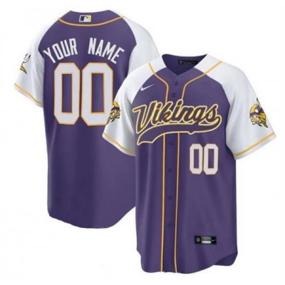 Men Minnesota Vikings ACTIVE PLAYER Custom Purple White Cool Base Stitched Baseball Jersey