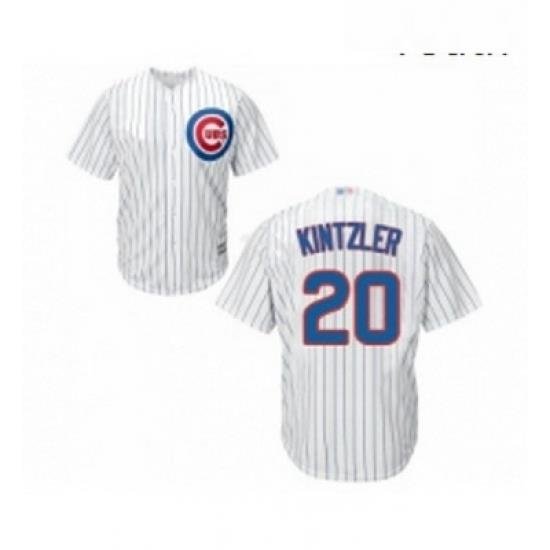 Youth Chicago Cubs 20 Brandon Kintzler Authentic White Home Cool Base Baseball Jersey