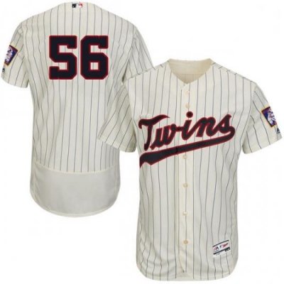 Mens Majestic Minnesota Twins 56 Fernando Rodney Cream Alternate Flex Base Authentic Collection MLB Jersey