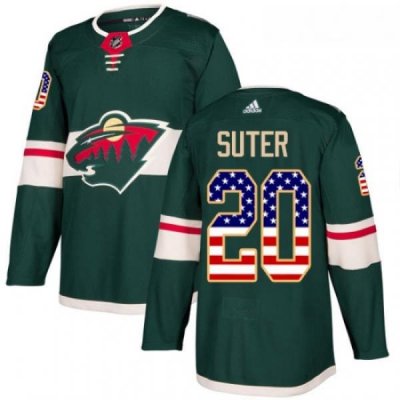 Youth Adidas Minnesota Wild 20 Ryan Suter Authentic Green USA Flag Fashion NHL Jersey