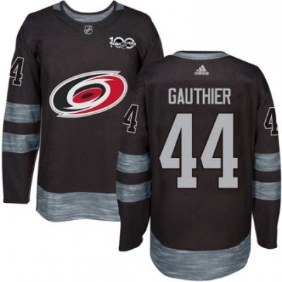 Mens Adidas Carolina Hurricanes 44 Julien Gauthier Premier Black 1917 2017 100th Anniversary NHL Jersey