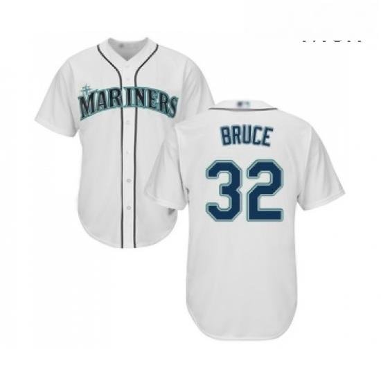 Mens Seattle Mariners 32 Jay Bruce Replica White Home Cool Base Baseball Jersey