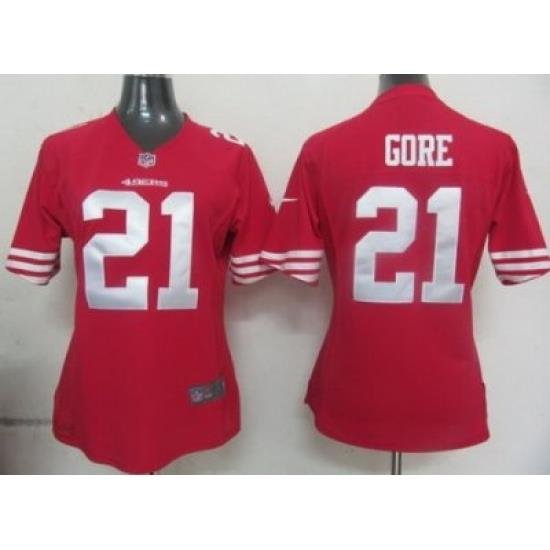 Womens Nike San Francisco 49ers 21 Gore Red Nike NFL Jerseys