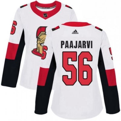 Womens Adidas Ottawa Senators 56 Magnus Paajarvi Authentic White Away NHL Jersey