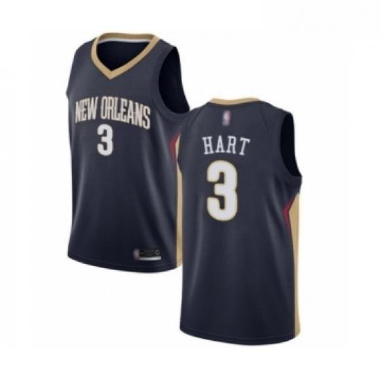 Youth New Orleans Pelicans 3 Josh Hart Swingman Navy Blue Basketball Jersey Icon Edition