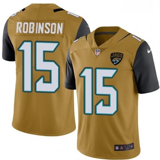 Men Nike Jacksonville Jaguars 15 Allen Robinson Limited Gold Rush Vapor Untouchable NFL Jersey