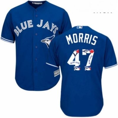 Mens Majestic Toronto Blue Jays 47 Jack Morris Authentic Blue Team Logo Fashion MLB Jersey