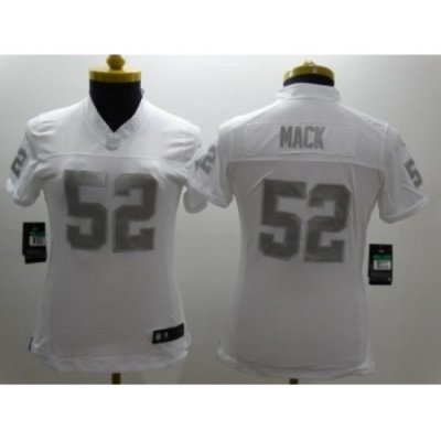 Nike Women Oakland Raiders #52 Mack Platinum White Jerseys