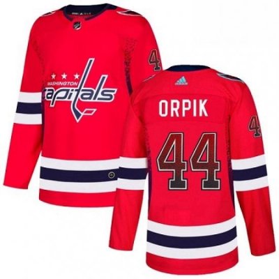 Mens Adidas Washington Capitals 44 Brooks Orpik Authentic Red Drift Fashion NHL Jersey