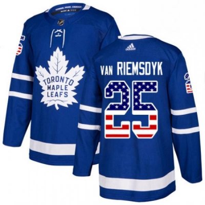 Youth Adidas Toronto Maple Leafs 25 James Van Riemsdyk Authentic Royal Blue USA Flag Fashion NHL Jersey