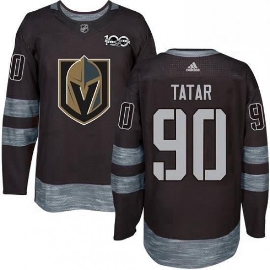 Mens Adidas Vegas Golden Knights 90 Tomas Tatar Authentic Black 1917 2017 100th Anniversary NHL Jersey