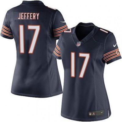 Nike NFL Chicago Bears #17 Alshon Jeffery Elite Women's Navy Blue Team Color Jersey