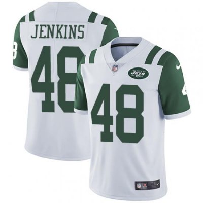 Nike Jets #48 Jordan Jenkins White Men Stitched NFL Vapor Untouchable Limited Jersey