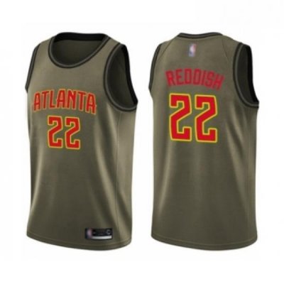 Youth Atlanta Hawks 22 Cam Reddish Swingman Green Salute to Service Basketball Jersey